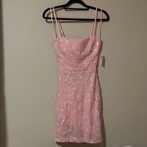 Windsor Pink Glitter Mini Dress